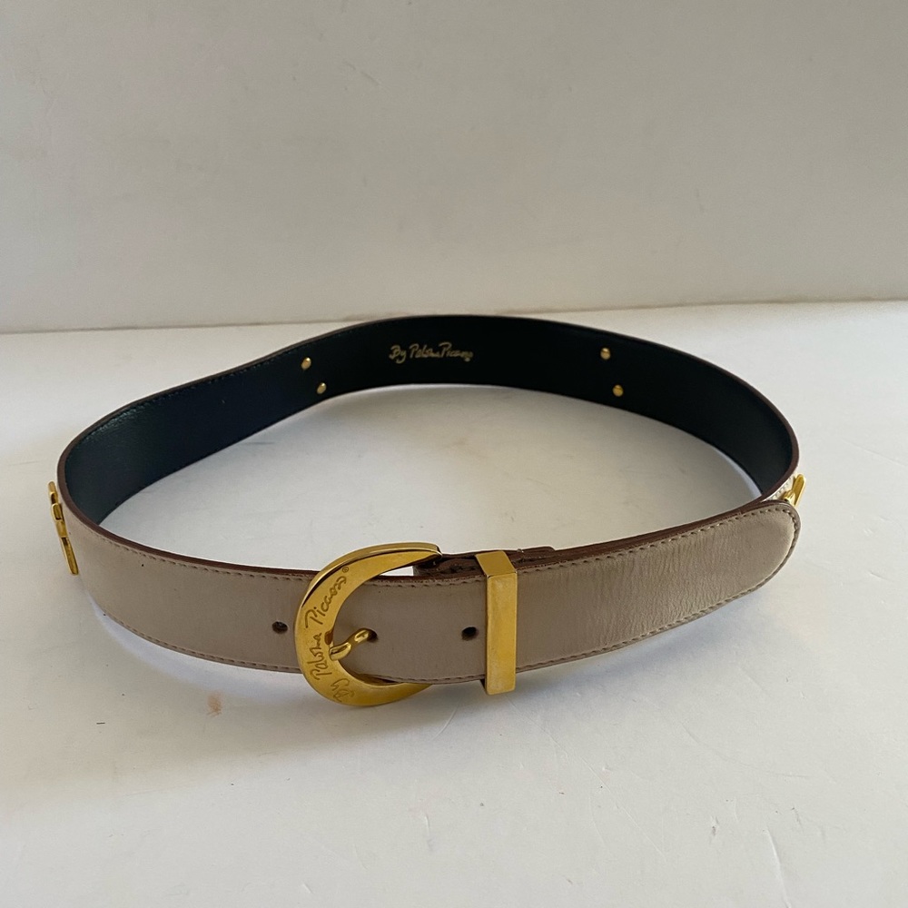 Paloma Picasso Embellished Leather Belt S/70